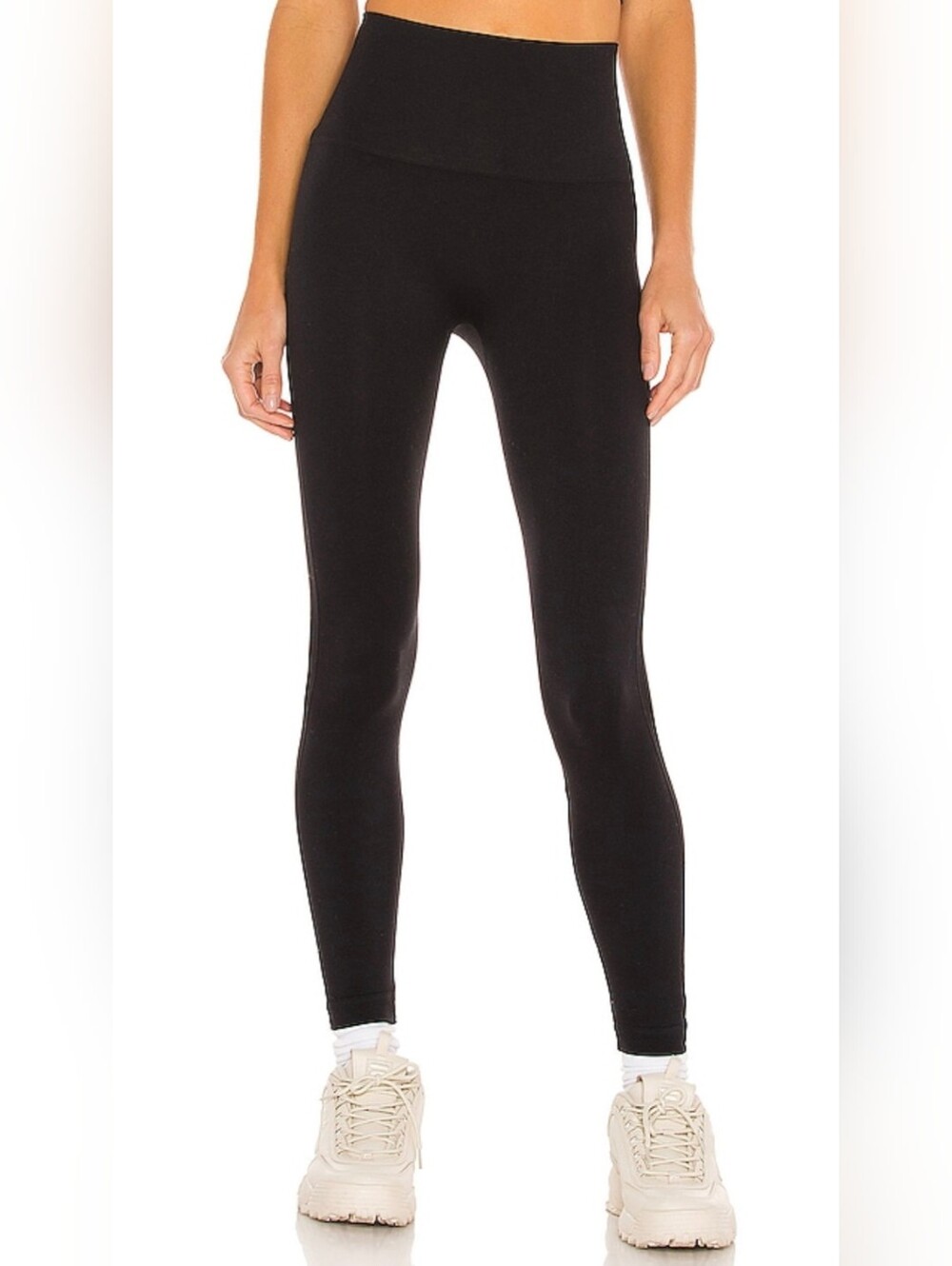Spanx Look at Me Now Side Seam Leggings Very Black Large NEW NWT